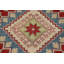 Tapis oriental rouge à motif géométrique Kazak 9 x 12
