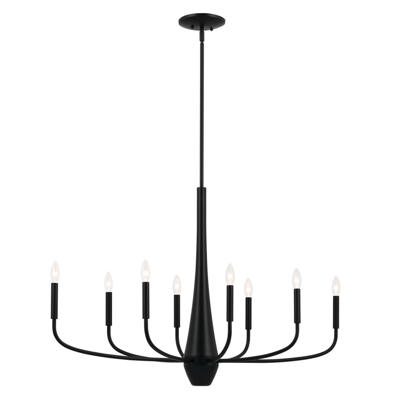 Lustre classique à 8 lumières Asime, Noir