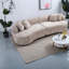 Modern Curved L-Shape Sectional Sofa, Oversized Boucle Sleeper Couch For Living Room – No Assembly Required