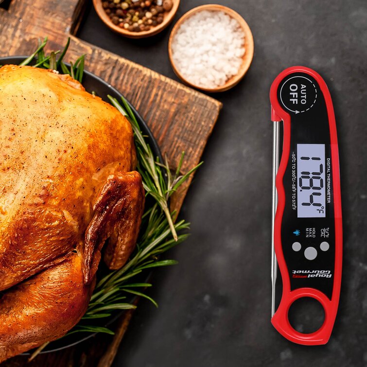 Royal Gourmet TW2002 Digital Meat Food Thermometer Waterproof BBQ Grill Use Red