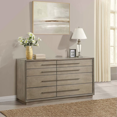 Prescott Taupe Oak 8-drawers Dresser