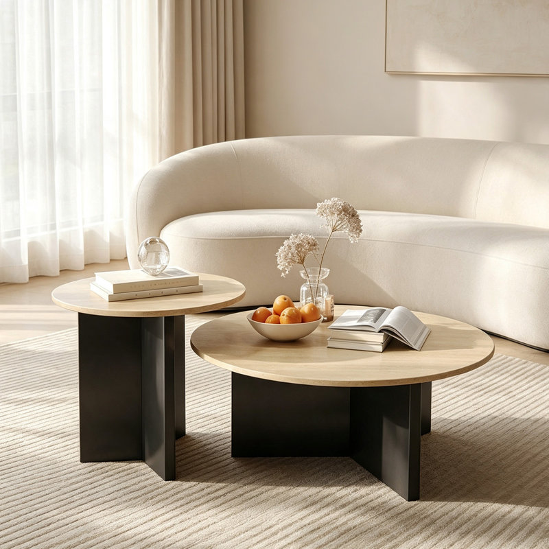 Engelhardt, H 14,96 po x l 27,55 po x P 27,55 po, Beige / Noir