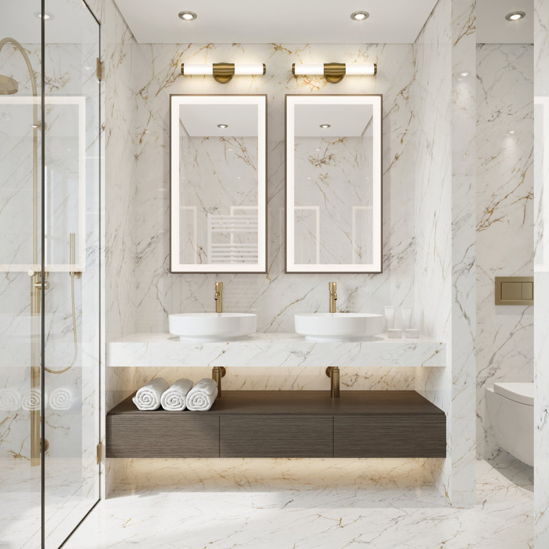 Meuble-lavabo 1 lumière en chrome 18,5 po Cochran, Doré