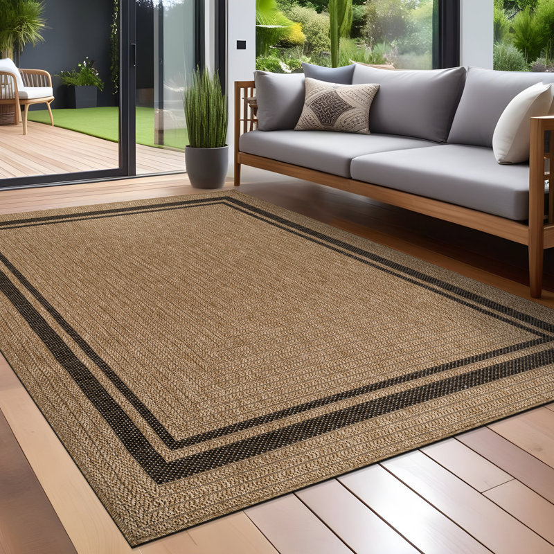 Tapis intérieur / extérieur, Rectangle de 10 pi x 14 pi, Beige