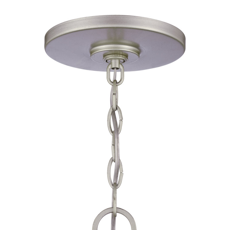 Satin Aluminum Outdoor Pendant Light with Clear Glass Shade