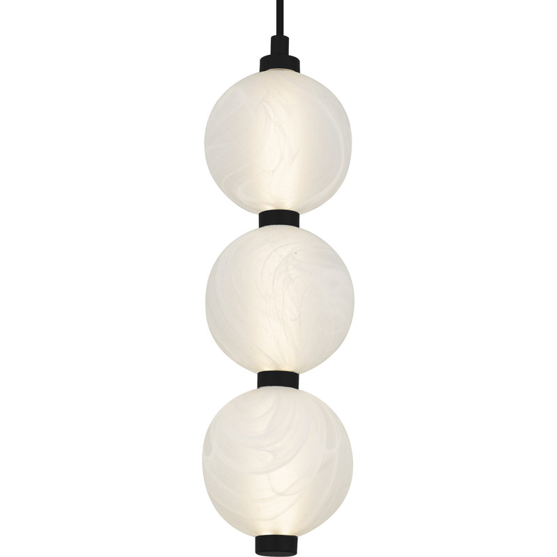 Mini-luminaire suspendu DEL noir mat Clarendon