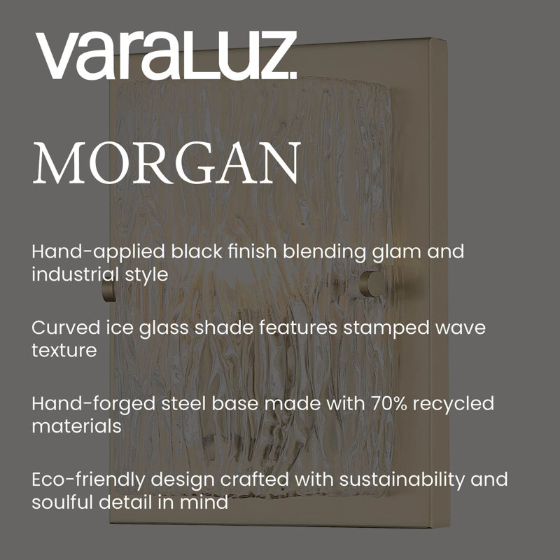 Morgan 3-Lt Bath/Vanity Light - Black, 3, 9.8"H x 23"W x 3.8"D, Black