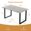 6 Seater 1.5m Scandinavian Minimalism Warm/Cool Grey Marble Effect Dining Table With Metal Base-483595324