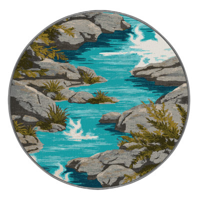 Machine Washable Nature Gray Area Rug