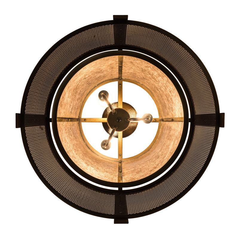 Rustic Lodge 3 - Light Semi Flush Mount