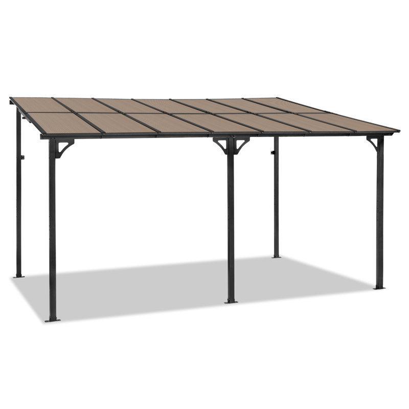 10*14Ft Durable Outdoor Wall-Mounted Pergola