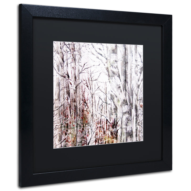 « winter trees », impression encadrée, H 11 po x l 14 po x P 0,5 po, Noir, Cadre noir