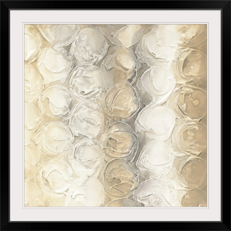 «Neutral Circles III» par Chris Paschke, reproduction d'art, Cadre noir, H 20" x l 20" x P 1"