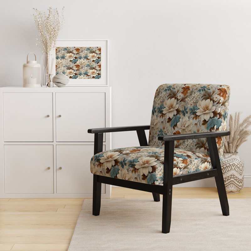Fauteuil d'appoint rembourré bohémien et éclectique Vintage Florals VII