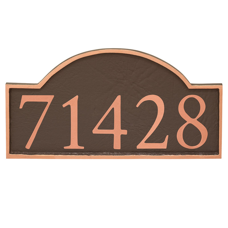 Plaque d'adresse murale 1 ligne Soft Serif, Cuivre, Cuivre