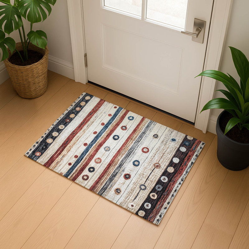 Premium Machine Washable Millbrook AMF1964 Stripes Rug, Rectangle 1'8" x 2'6"