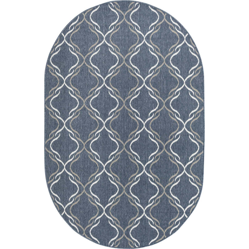 Basanti Geometric Indoor / Outdoor Rug, Rectangle 9' x 12'