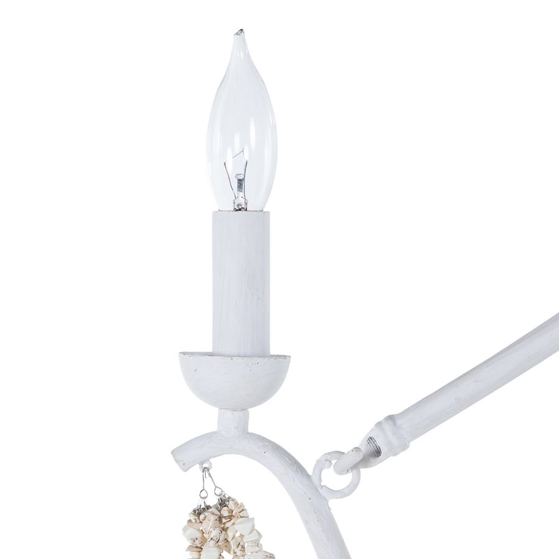 Nakita 6 - Light Candle Style Chandelier, Plaster White