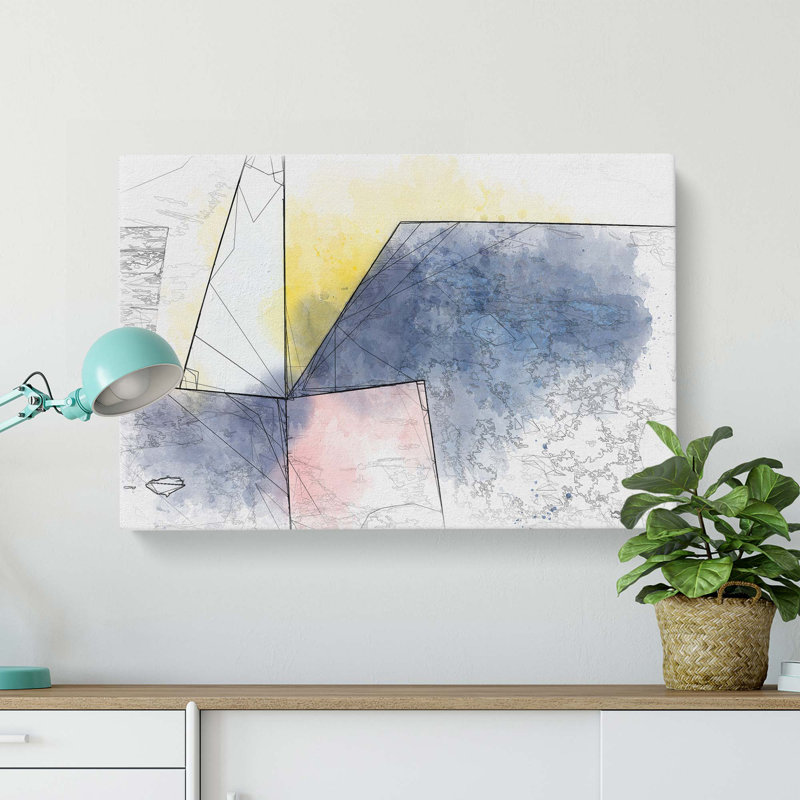 Geometric Angles in Abstract - Wrapped Canvas, 40cm H x 60cm W x 3cm D