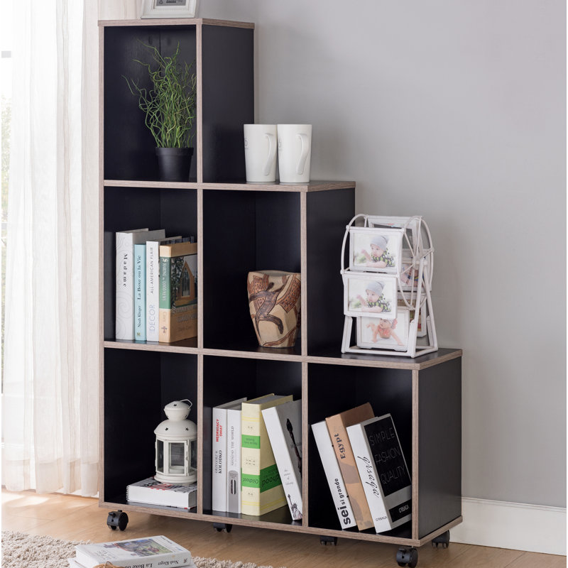 Lea 128cm H x 87cm W Step Bookcase, Cappuccino