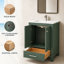 Ensemble de meuble-lavabo autoportant 24 po Amandie en vert forêt avec plateau en marbre de Carrare-738044143-745798984