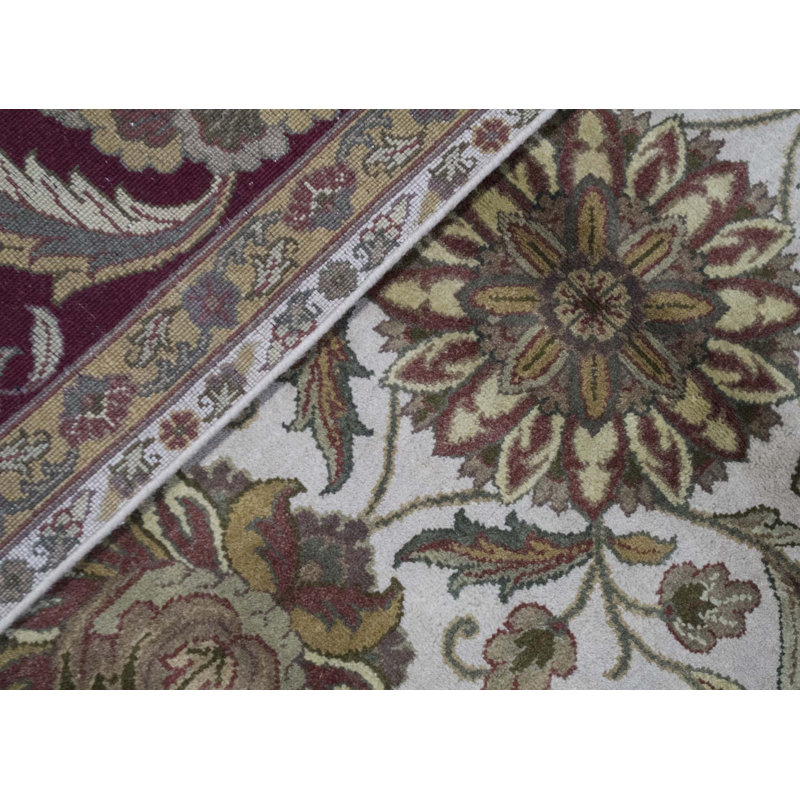 One-of-a-Kind Hand-Knotted High-Quality Ivory/Red/Brown Area Rug