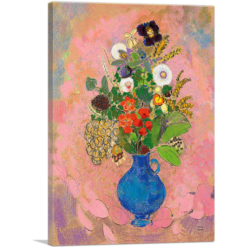 «Flowers 1905» par Odilon Redon, reproduction d'art sur toile tendue, H 18 po x l 12 po x P 0,75 po