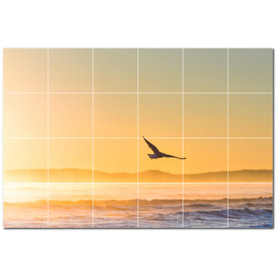 Bird Photo 8'' x 8'' Satin Ceramic Decorative Mural