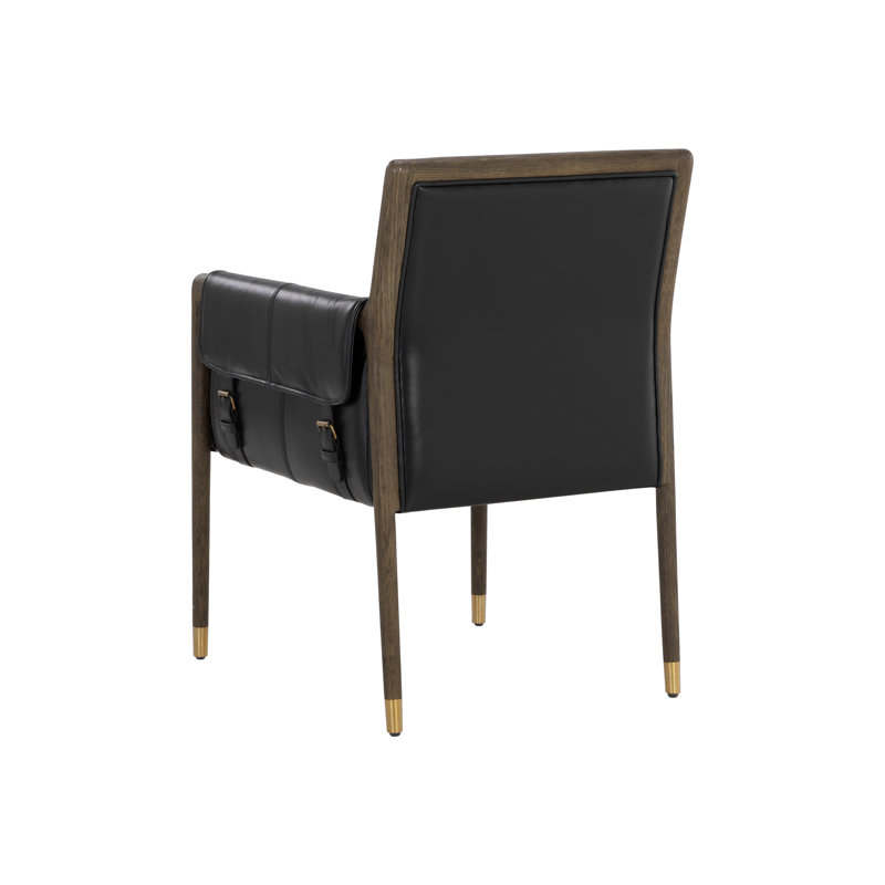 Rauno Leather Arm Chair, Brown, Black