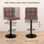 Deristin Swivel Upholstered and Faux Leather Adjustable Height Bar Stool-674344490-744631457
