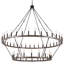 Lustre en forme de roue de style campagnard à deux étages avec 54 lumières Neiges-1599103037