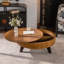 Table basse ronde ronde avec pieds en bois massif - naturel, 35,4 po-1513857725-1513857727