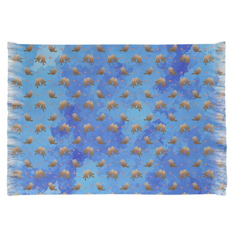 Tapis décoratif de loutre bleu, non