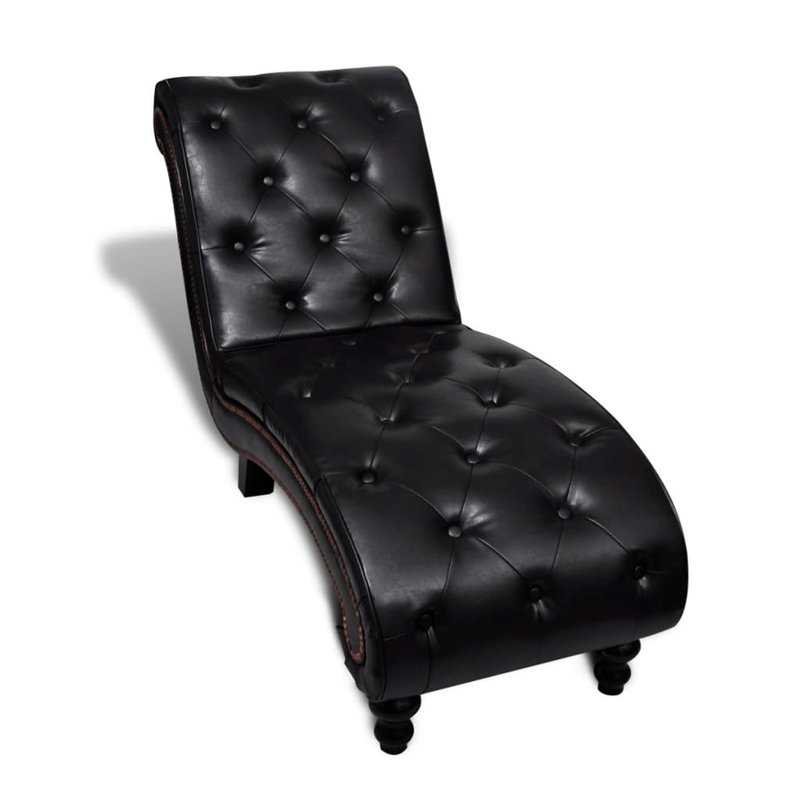 Chaise longue en similicuir brun Iancarlo