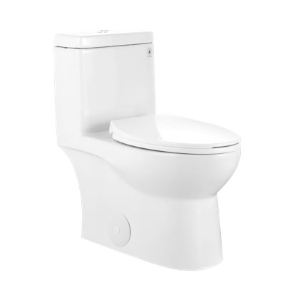DeerValley Ally Dual-Flush Elongated One-Piece Toilet with Glazed Surface Modern Toilet with Comfort Seat Height (Seat Included)