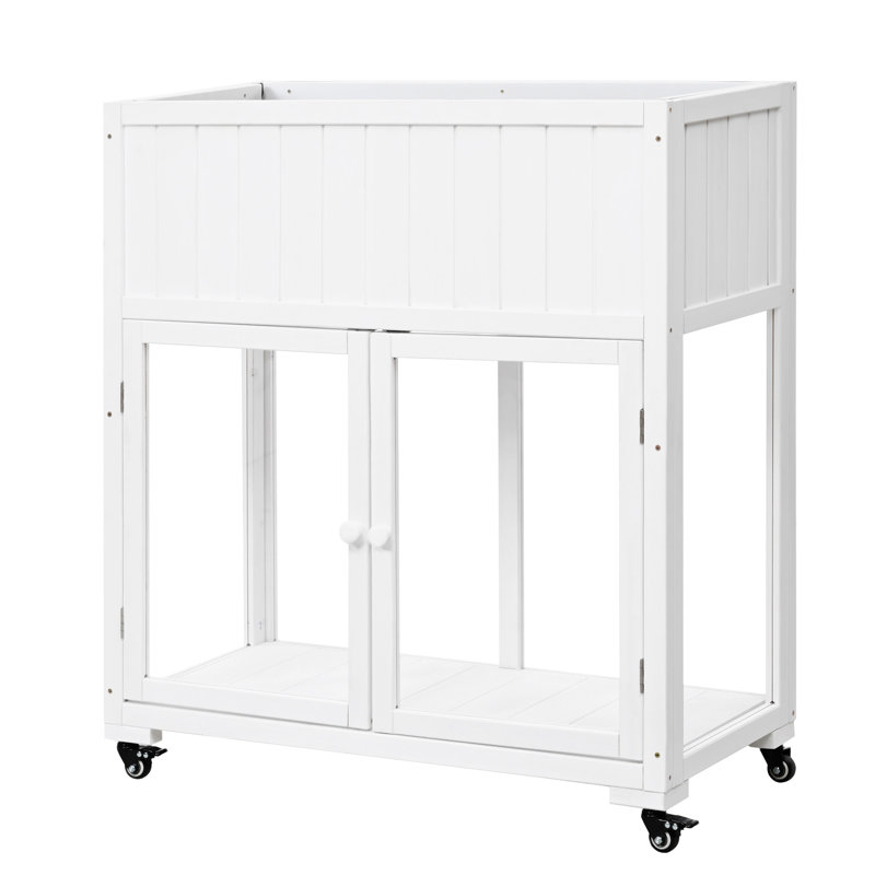 Patio 35.4''X17.7''X37.4'' Mini Wood Cold Frame, White