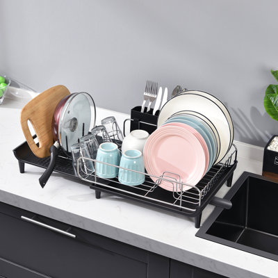 Stainless Steel Kitchen Dish Rack,Expandable Dish Drying Rack,Plate Rack,Extra Large Capacity Dish Drainer