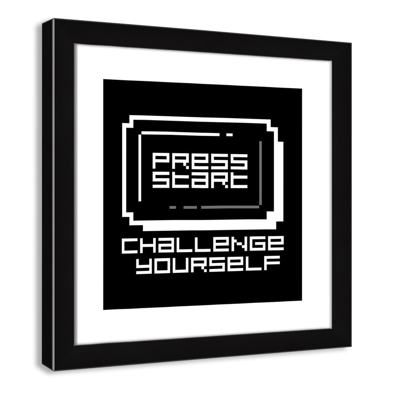 Challenge Yourself Sports, 18" H x 18" W x 0.63" D, Black Framed