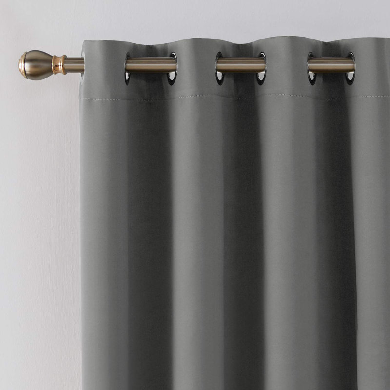 Blackout Curtain Pair, Light Grey, 46cm Width x 92cm Drop