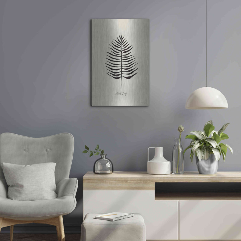 «Ebony Palm III» par Cindy Jacobs, Luxe Metal Art, H 24 po x l 16 po