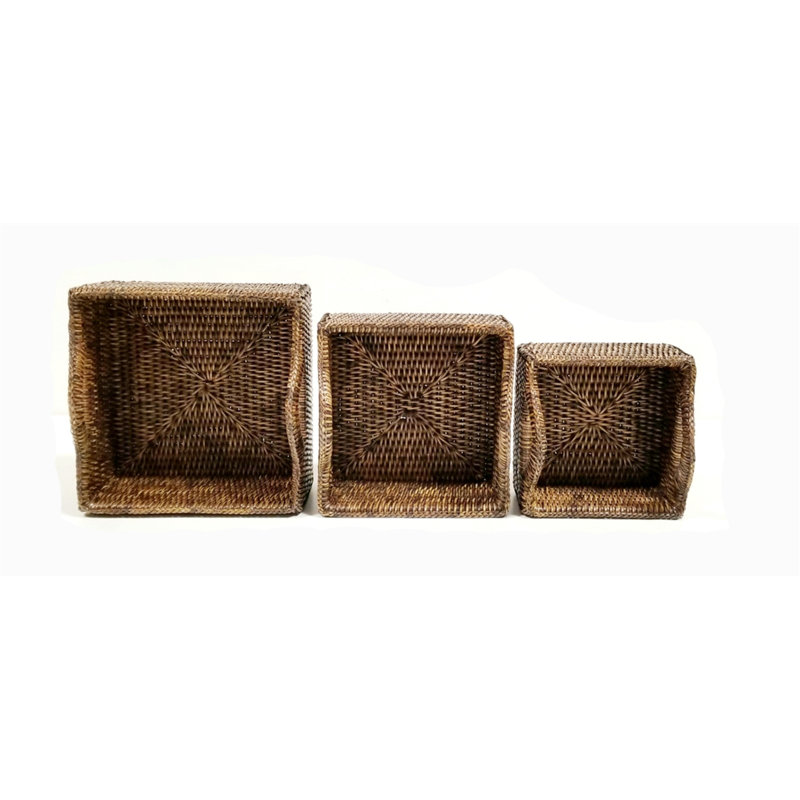 Rattan/Wicker Decorative Tray, Antique Brown