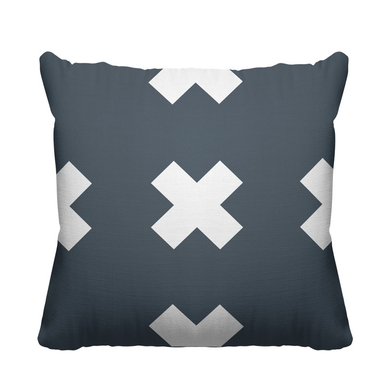 Coussin intérieur / extérieur Luella, 15 po x 15 po, gris, Carré