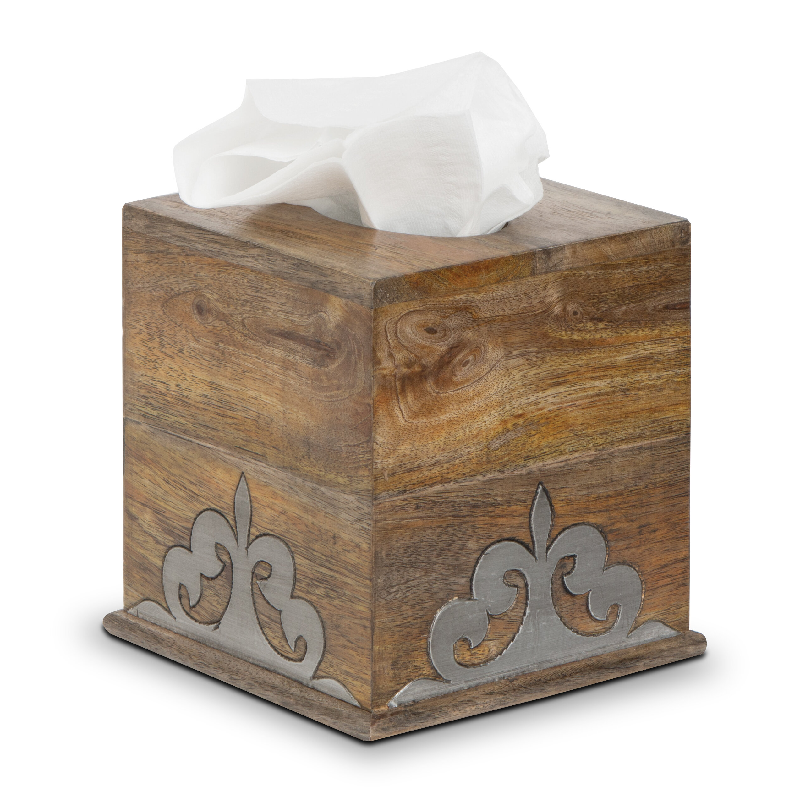 MacKenzie-Childs Flower Market Boutique Tissue Box Cover - White