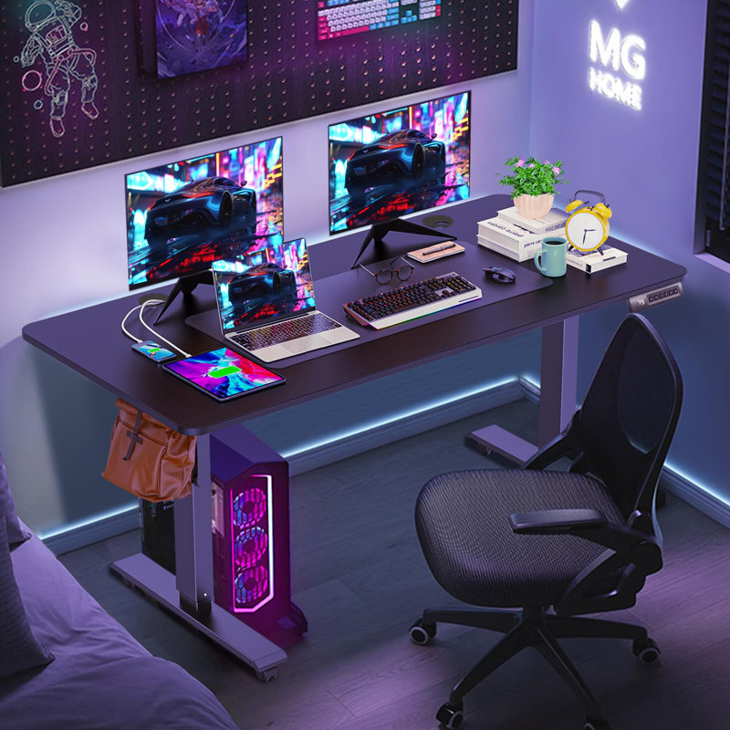 Bureau debout à hauteur ajustable Arillia, Noir, L 48 po x P 24 po