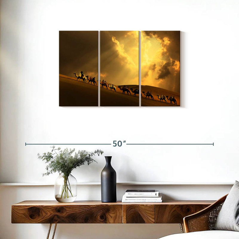 Brampt Camel Caravan Uphill, 20" H x 33" W