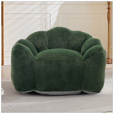Lotus type compression sofa Adult bean bag sofa with pull ring can be easily moved without installation Suitable for various environments such as living room, bedroom, etc. Relax and enjoy life,green