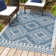 Yorba Diamond Tribal Medallion Blue/Ivory Indoor/Outdoor Rug