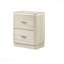 Table de chevet 1 pièce gris robuste, meubles de chambre à coucher de style contemporain avec poignée en acier inoxydable et bords courbés