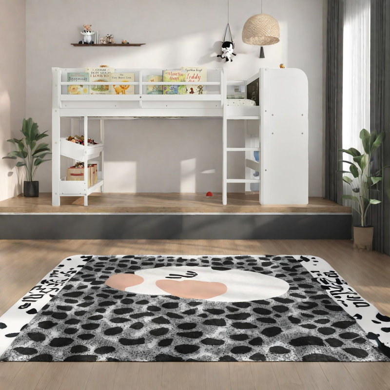 Lits en bois peu encombrants avec rangement multifonctionnel, conception moderne pour la famille