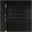 Chariot pour îlot de cuisine avec plateau en bois massif et roues verrouillables, largeur de 54,3 pouces, armoire à 4 portes et deux tiroirs, support à épices, porte-serviettes (noir)-2009186276